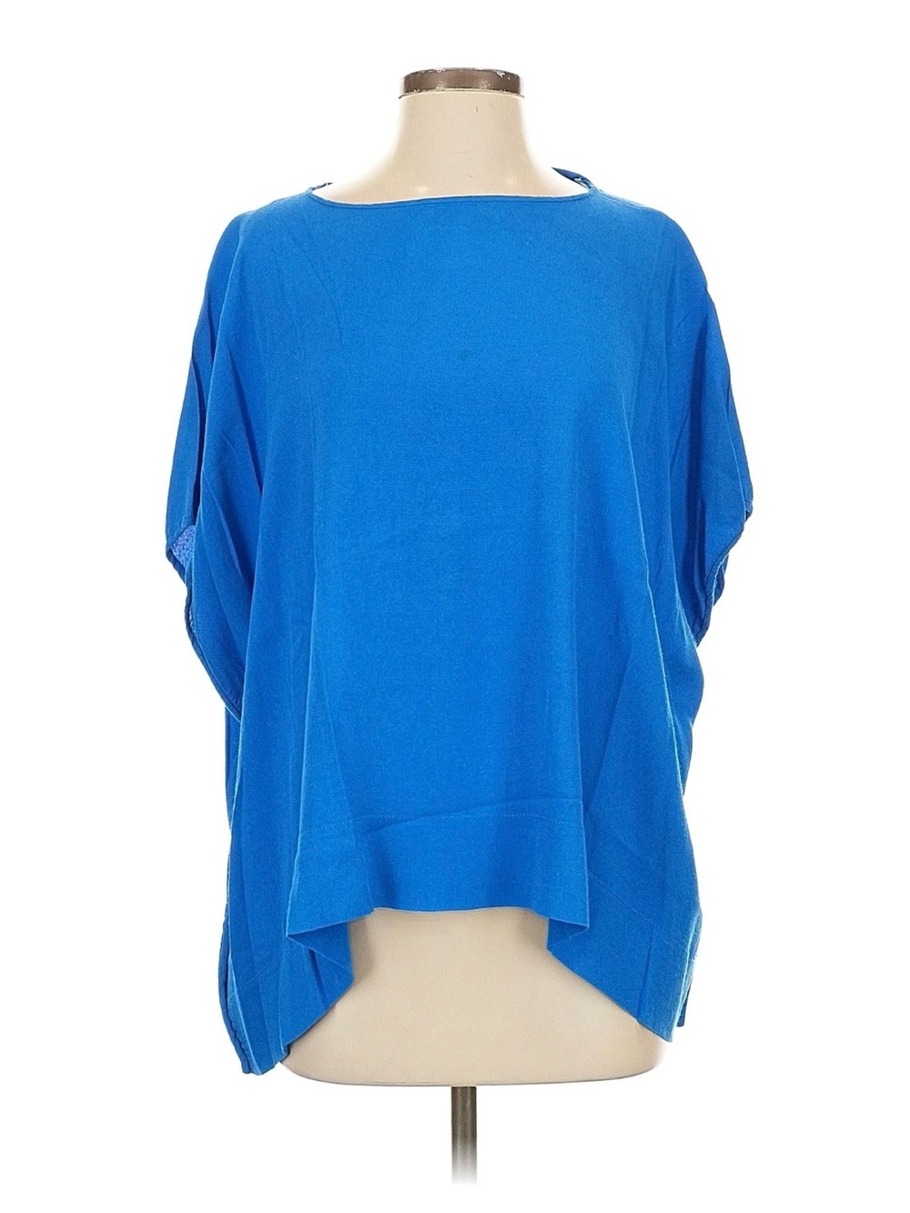 Diane Von Furstenberg Cobalt Blue Boxy Boatneck Top